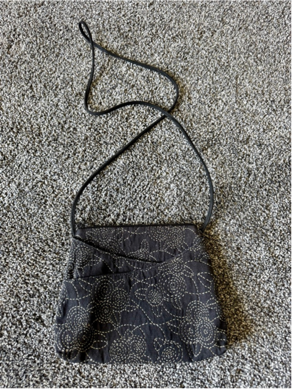 Women's Maruca Sparrow Crossbody Bag One Size Black with Beige Embroidery
